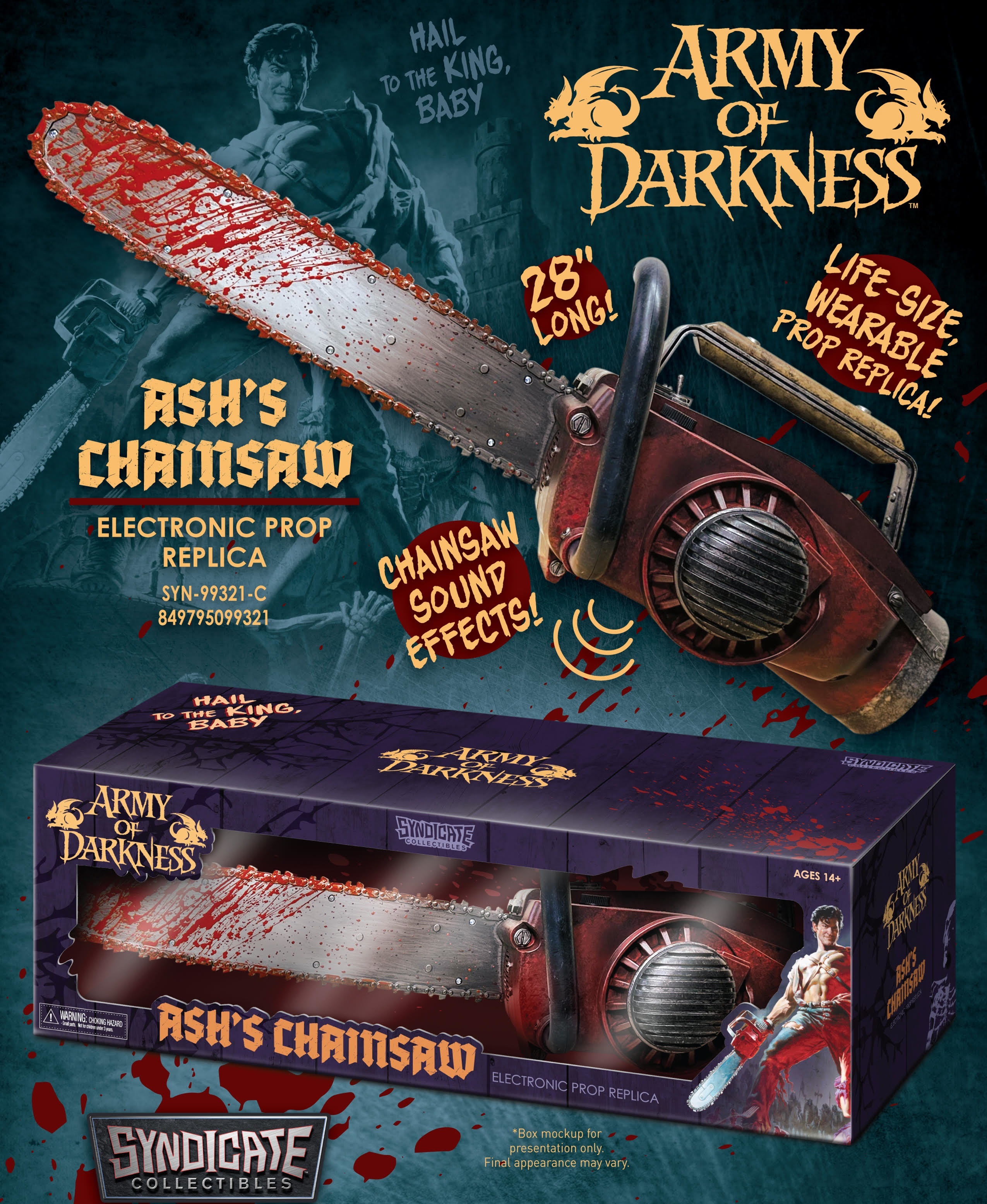 Pre-Order Syndicate Army of Darkness Ash's Chainsaw Electronic Prop Replica